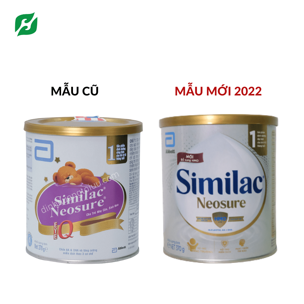 Phân biệt Sữa similac neosure 370g mẫu cũ và mẫu mới