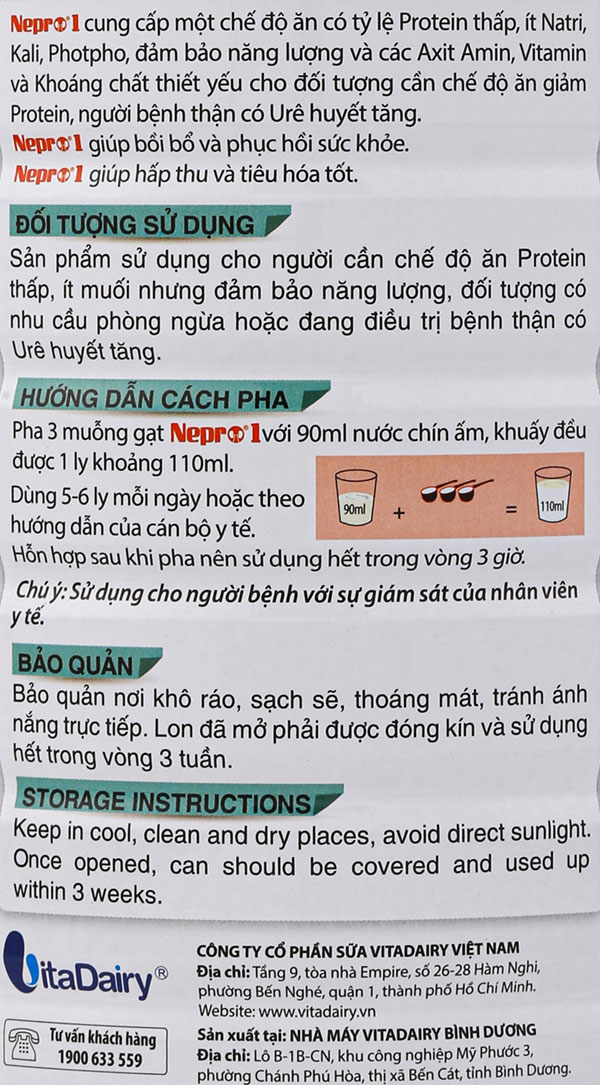 Công dụng, nguồn gốc xuất xứ nơi sản xuất, hướng dẫn cách pha sữa nepro 1