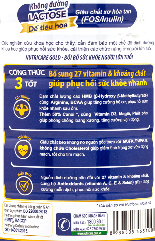 Công dụng của sữa nutricare gold