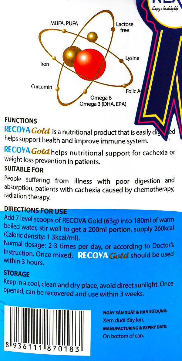 Công dụng của sữa recova gold 