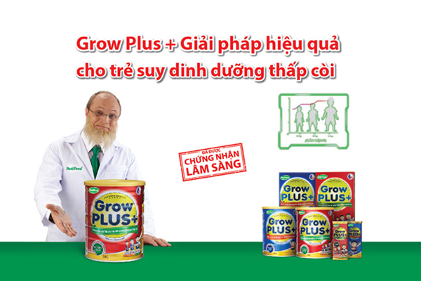 Grow Plus + giải pháp hiệu quả cho trẻ suy dinh dưỡng thấp còi