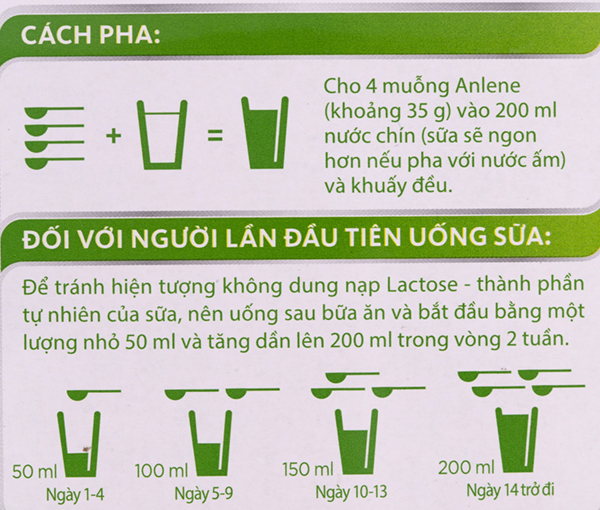 Hướng dẫn cách pha và sử dụng sữa anlene gold