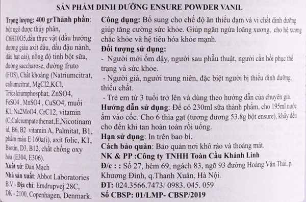 Hướng dẫn cách pha sữa ensure đức