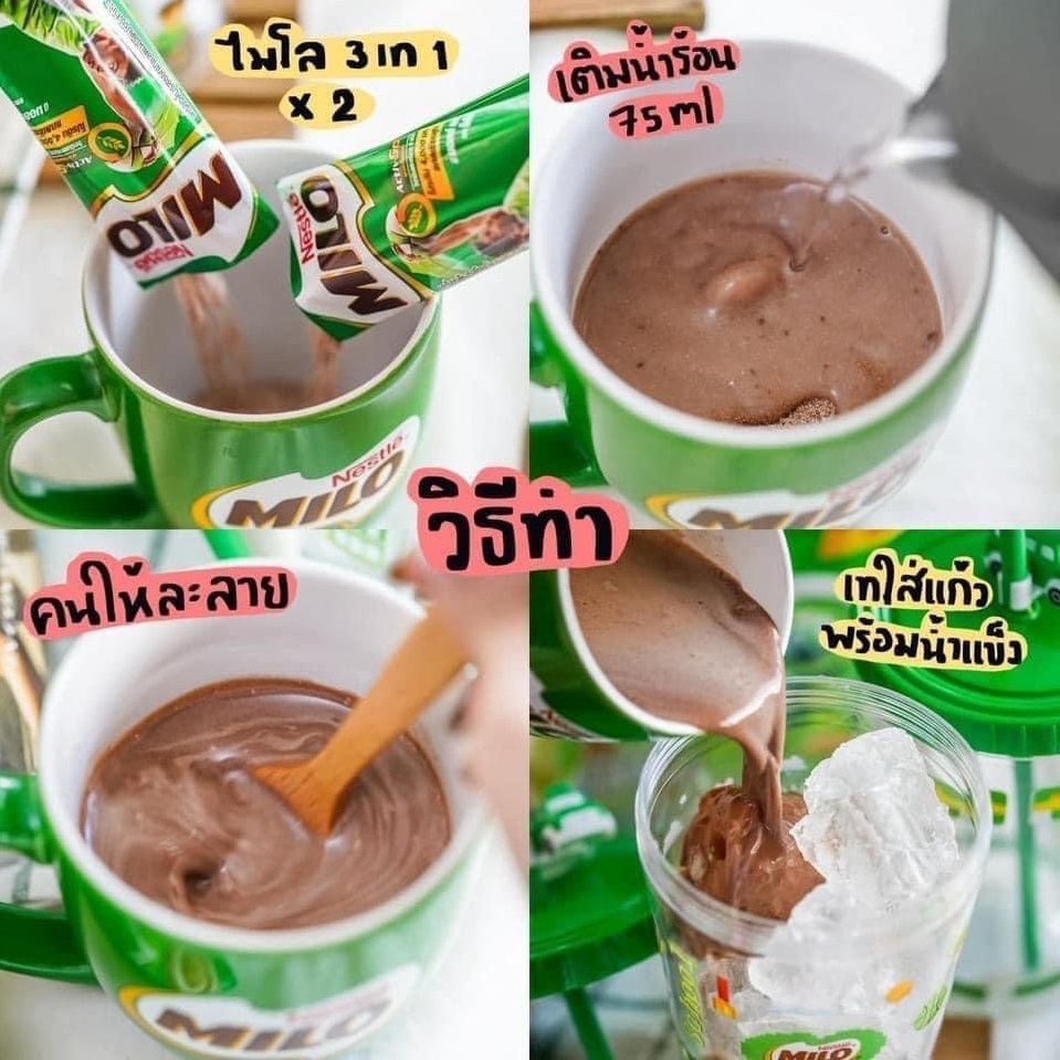 Hướng dẫn cách pha và sử dụng sữa milo thái 3 in 1