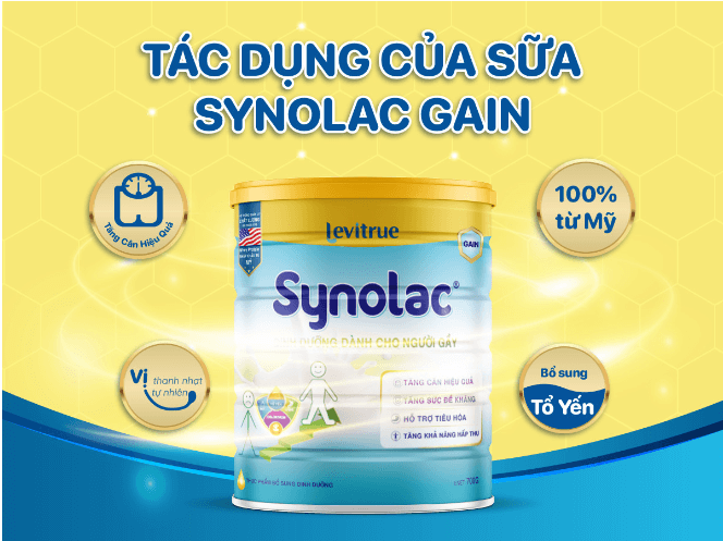 Công dụng của sữa synolac gain cho người gầy