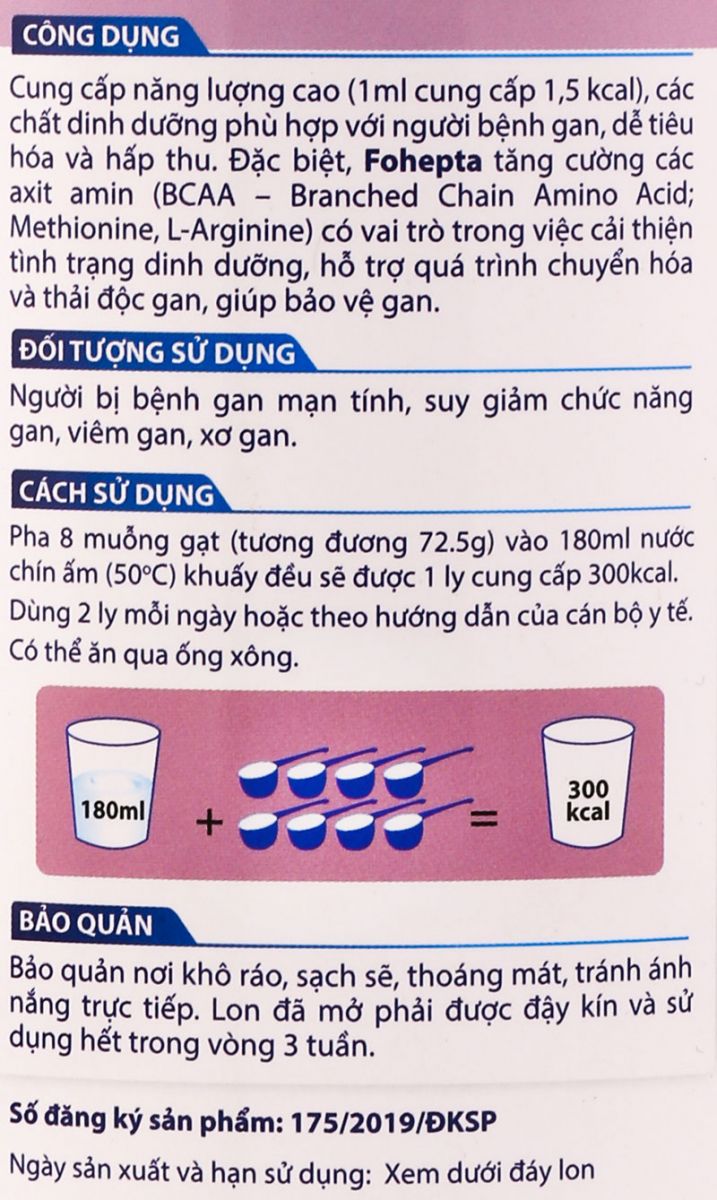 Hướng dẫn cách pha sữa fohepta 