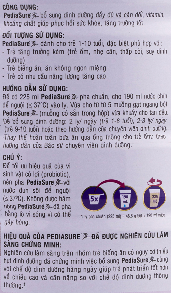 Hướng dẫn cách pha sữa pediasure BA