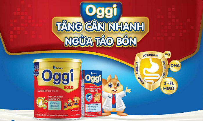 Sữa oggi giúp bé tăng cân nhanh ngăn ngừa táo bón