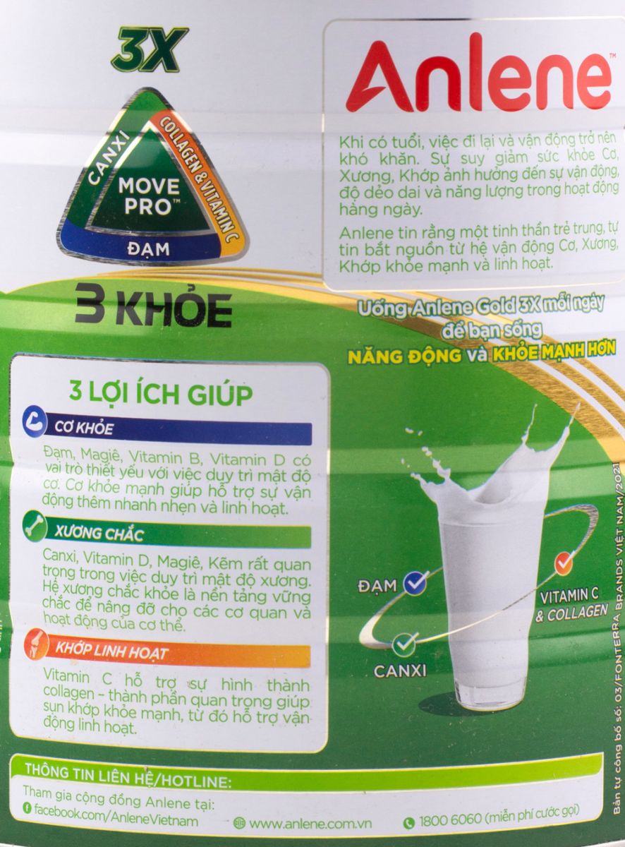 Công dụng sữa anlene 3x 800g