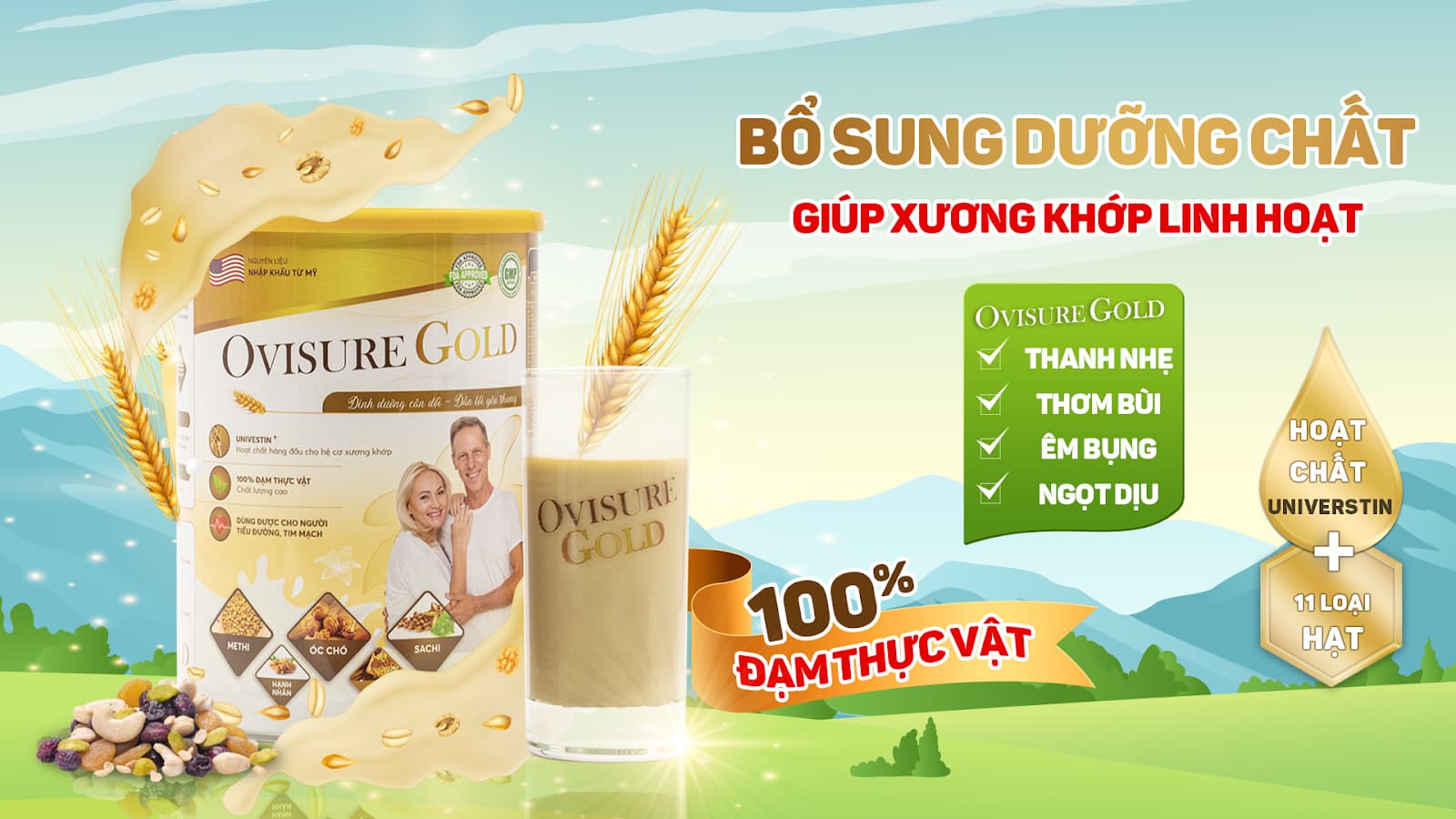 thành phần dinh dưỡng sữa hạt ovisure gold