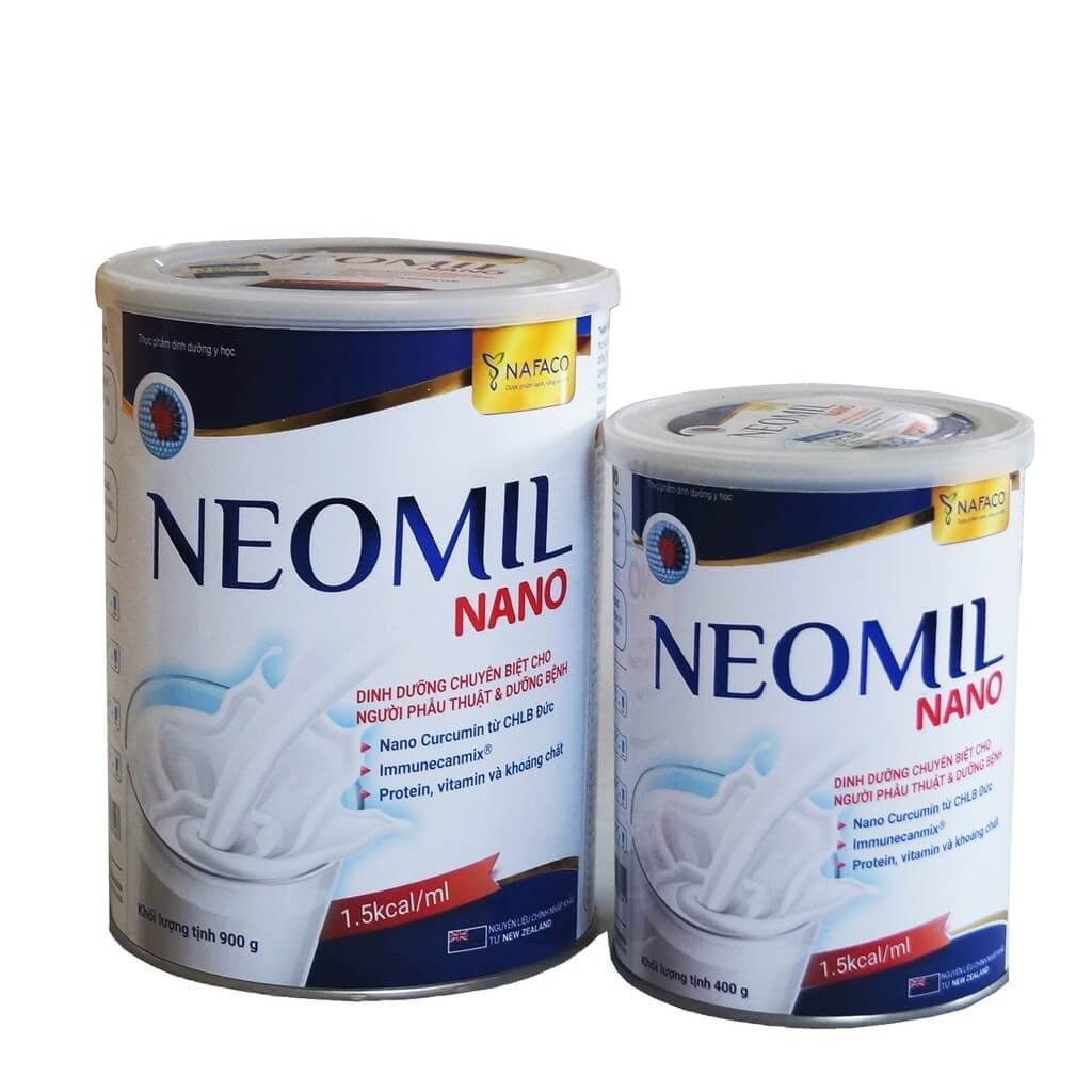 Neomil nano có hai loại hộp 400g và 900g