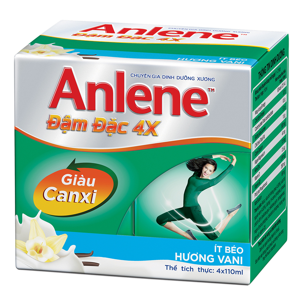 sữa anlene giúp tăng cường 4 lần canxi